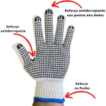 LUVA TRICOTADA PIGMENTADA 3 FIOS - BRANCA